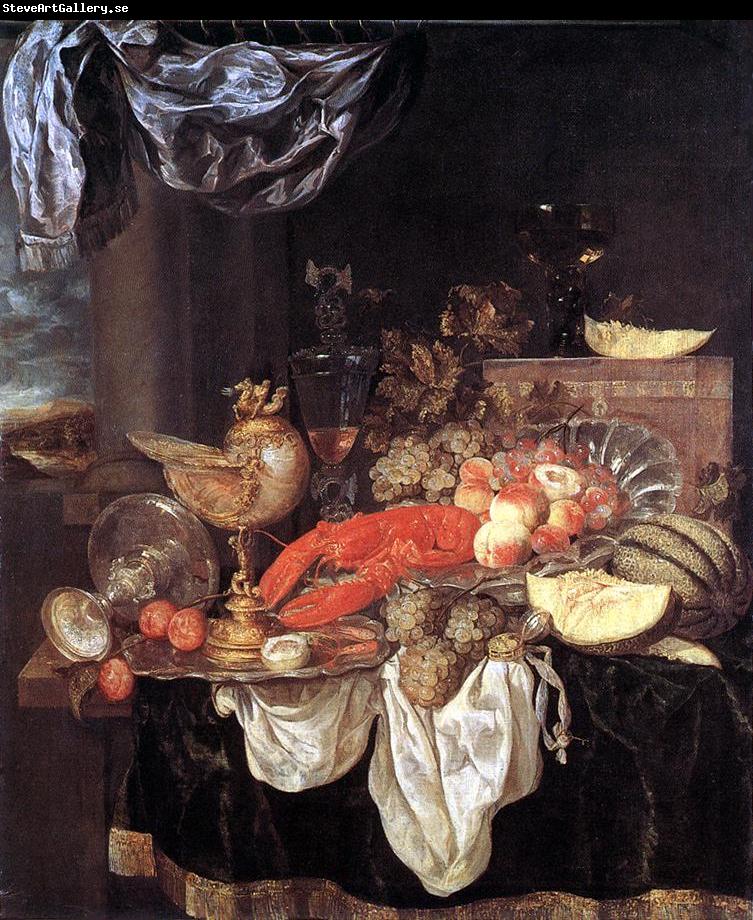 BEYEREN, Abraham van Large Still-life with Lobster